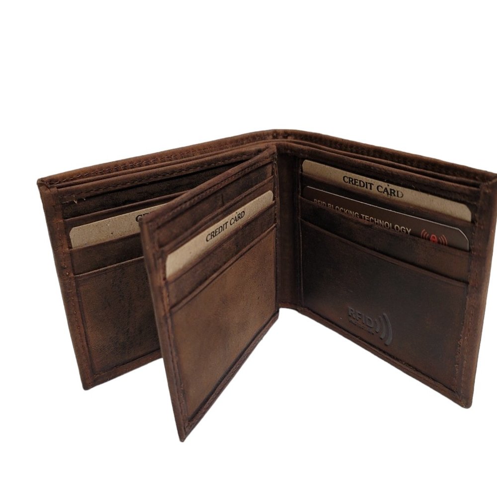 RFID  Wallets Personalized Mens Handmade Vintage Brown Genuine